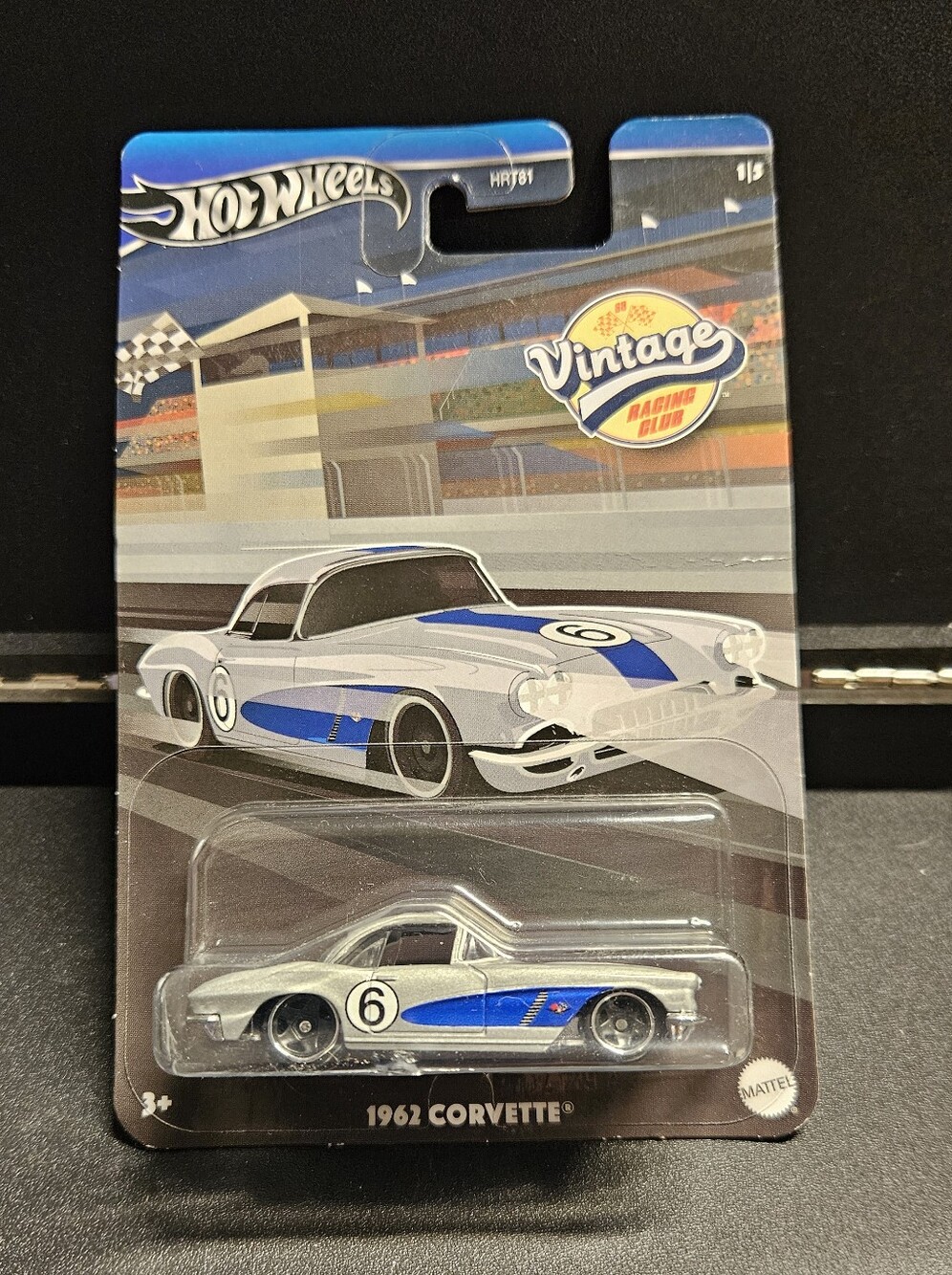 1962 Corvette Vintage Racing Car - Silver & Blue